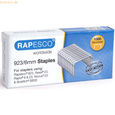Rapesco Heftklammern 923/6mm VE=1000 Stück von Rapesco