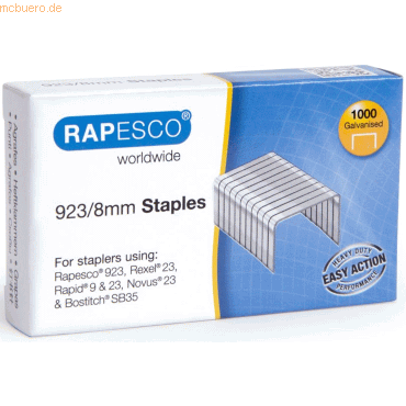 Rapesco Heftklammern 923/8mm VE=1000 Stück von Rapesco
