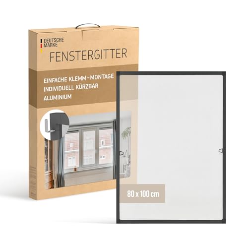 Klemm Fliegengitter Fenster mit Rahmen Anthrazit 80 x 100cm Fliegenschutz Fensterrahmen, Insektenschutz Fenster Fliegengitter mit Rahmen Alu - Montage ohne Bohren - Insektengitter Fliegennetz Fenster Klemm Fliegengitter Fenster mit Rahmen Anthrazit 80 x 100cm Fliegenschutz Fensterrahmen, Insektenschutz Fenster Fliegengitter mit Rahmen Alu - Montage ohne Bohren - Insektengitter Fliegennetz Fenster von Rapid Teck