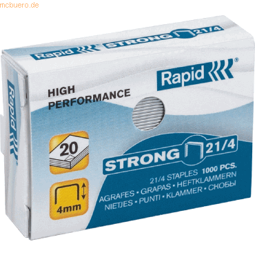 Rapid Heftklammern 21/4mm Strong verzinkt VE=1000 Stück von Rapid