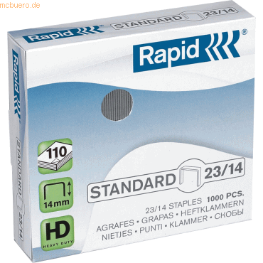 10 x Rapid Heftklammern 23/14 verzinkt VE=1000 Stück von Rapid