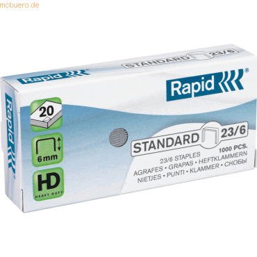 10 x Rapid Heftklammern 23/6 verzinkt VE=1000 Stück 10 x Rapid Heftklammern 23/6 verzinkt VE=1000 Stück von Rapid