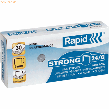 10 x Rapid Heftklammern 24/8 verzinkt Strong VE=2000 Stück von Rapid