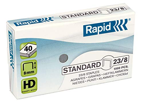 Rapid® Heftklammer, STANDARD, 23/8, verzinkt (1.000 Stück), Sie erhalten 1 Packung á 1000 Stück von Rapid