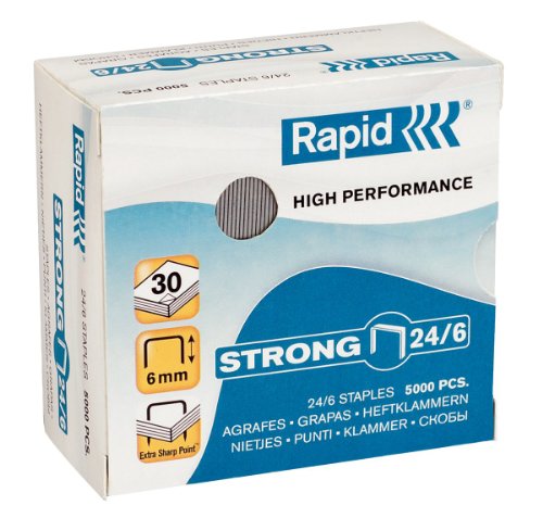 Rapid® Heftklammer, STRONG, 24/6, verzinkt (5.000 Stück), Sie erhalten 1 Packung á 5000 Stück von Rapid