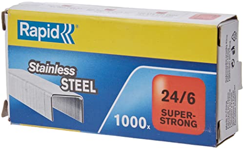 Rapid 24858100 Heftklammern 24/6mm Super Strong, rostfrei, 1000 Stück von Rapid