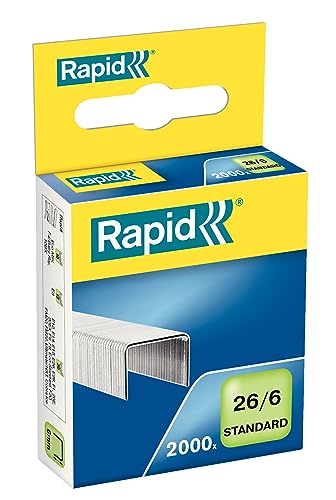 Rapid 24861700 Box mit 2000 Heftklammern 26/6 mm, verzinkt, von Rapid
