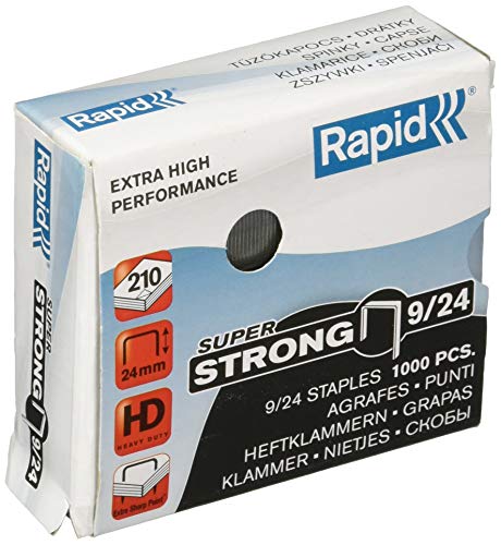 Rapid 24871800 Heftklammern (9/24 mm, Super Strong, verzinkt) 1000 Stück von Rapid