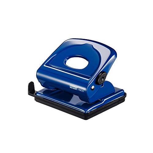 Rapid 5000283 Locher (25 Blatt, Anschlagschiene mit Formatvorgaben, Metall, FMC25) blau von Rapid