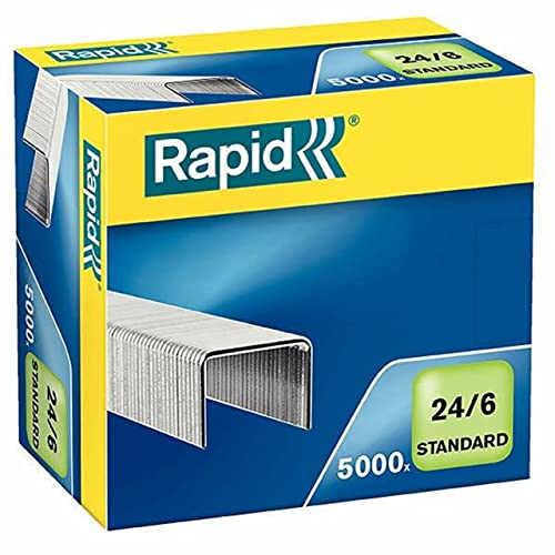 Rapid Heftklammer (24/6 mm Standard, verzinkt) 5000 Stück von Rapid