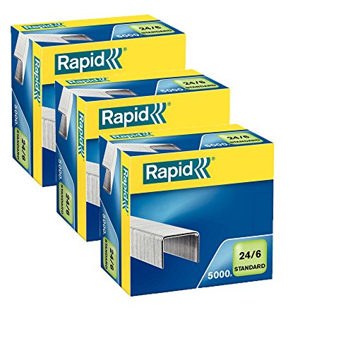 Rapid Heftklammer 24/6mm Standard, verzinkt, 15000Stück von Rapid