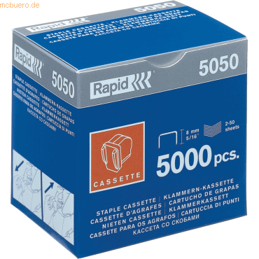 Rapid Heftklammerkassette für Elektrohefter Rapid 5050E VE=5000 Stück Rapid Heftklammerkassette für Elektrohefter Rapid 5050E VE=5000 Stück von Rapid