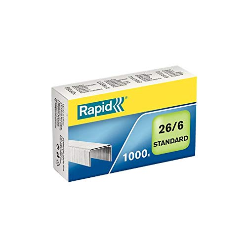 Rapid Heftklammern, Standard 26/6, verzinkt, 5 Packungen mit je 1000 Stück von Rapid