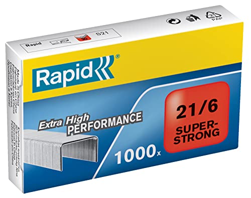 Rapid Heftklammern (21/6 mm, Super Strong, verzinkt) 1000 Stück von Rapid