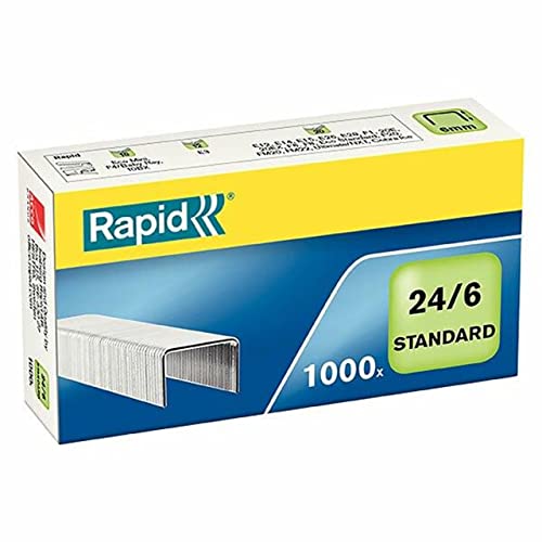 Rapid Heftklammern (24/6 mm, Standard, verzinkt) 1000 Stück von Rapid