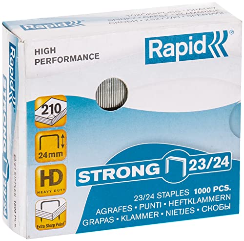 Rapid Heftklammern 23/24mm Strong, verzinkt, 1000 Stück von Rapid