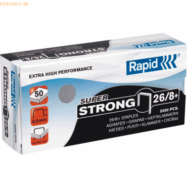 Rapid Heftklammern 26/8+ verzinkt Super Strong VE=5000 Stück von Rapid