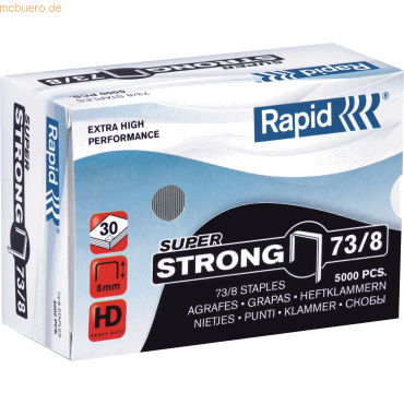 Rapid Heftklammern 73/8 Super Strong verzinkt VE=5000 Stück von Rapid
