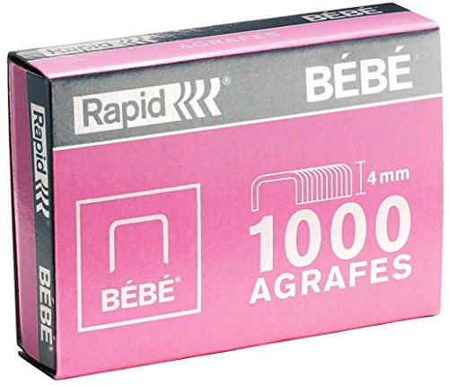 'Rapid Heftklammern Baby, Länge 4 mm, Agrafe bis 15 Blatt, Faden robust Kupfer 4000 Agrafes Rose von Leitz