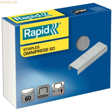 Rapid Heftklammern Omnipress 60 verzinkt VE=1000 Stück von Rapid