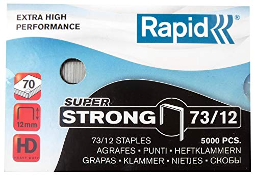 Rapid Heftklammern Super Strong 73/12, galvanisiert, Sie erhalten 1 Packung, Packungsinhalt: 5000 Stück Rapid Heftklammern Super Strong 73/12, galvanisiert, Sie erhalten 1 Packung, Packungsinhalt: 5000 Stück von Rapid