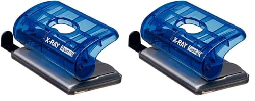 Rapid Kleiner Bürolocher EC10, Kunststoff/Metall, 10 Blatt, Blisterverp., transp. blau (Packung mit 2) von Rapid