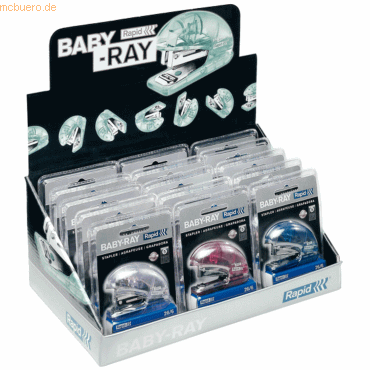 Rapid Mini-Heftgerät BabyRay Kunststoff 10 Blatt Blisterverpackung VE= von Rapid