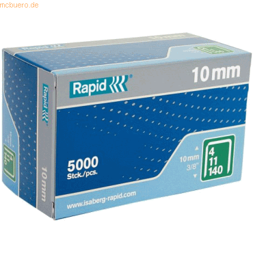 Rapid Tackerklammern Nr. 140 10mm verzinkt VE=5000 Stück von Rapid