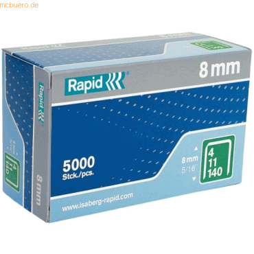 Rapid Tackerklammern Nr. 140 8mm verzinkt VE=5000 Stück von Rapid