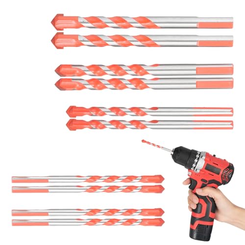 10 Pcs Tile Drill Bits, Universalbohrer Set Profi, 10 Stück Bohrer Set, Dreiecks Bohrer Set 6/8/10/12 mm, für Beton Fliesen Glas Keramik Ziegel Holz Kunststoff von Rapidbok