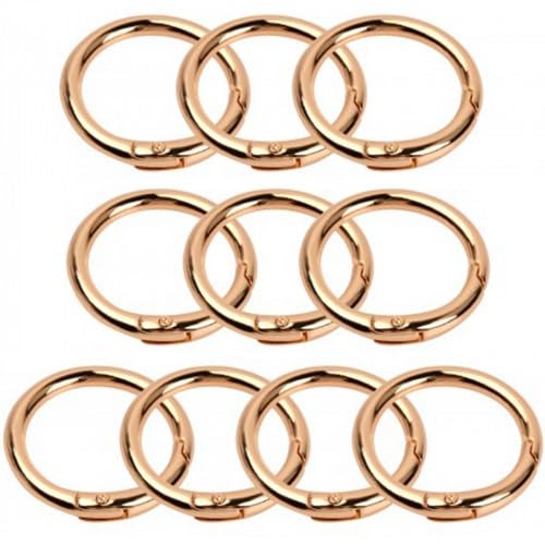 10er Pack 33mm Goldene Karabiner Rund: Stabile Schlüsselringe Karabiner, Perfekt für DIY-Dekoration und Rucksäcke (Gold) von Rapidbok
