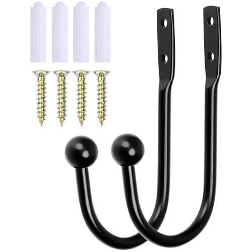 2 Stück Vorhanghalter Metall Schwarz U-Form Raffhalter Haken mit Schrauben, Vorhanghalter Wand Wandbefestigung für Fenstervorhänge Gardinen Duschvorhänge Dekorative Raffbügel und Tieback Hooks 2 Stück Vorhanghalter Metall Schwarz U-Form Raffhalter Haken mit Schrauben, Vorhanghalter Wand Wandbefestigung für Fenstervorhänge Gardinen Duschvorhänge Dekorative Raffbügel und Tieback Hooks von Rapidbok