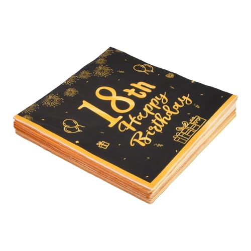 40 Stück Happy Birthday Geburtstag Servietten, Schwarze Serviette Perfekt Ideal für den 18. Jahrestag 40 Stück Happy Birthday Geburtstag Servietten, Schwarze Serviette Perfekt Ideal für den 18. Jahrestag von Rapidbok