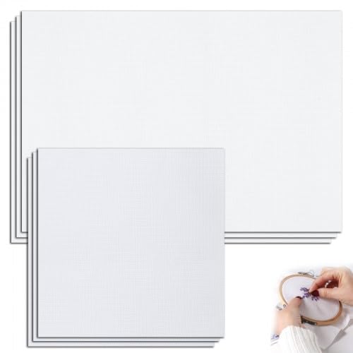 6 Stück Kreuzstich-Stoff-Set zum DIY Sticken! Basteln Sie Stickerei Kreuzstich auf Tuch Weiß 11 CT, Zählstoff zum Sticken Nähen, 2 Größen von Rapidbok