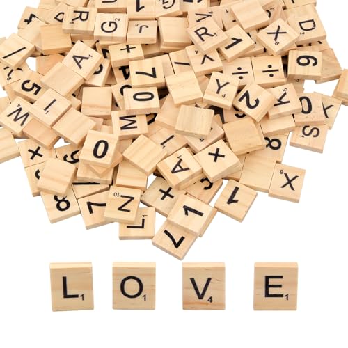 Holzbuchstaben Set, 200 Stück Fliesen Buchstaben Spiel, A bis Z Holz Buchstaben, Nummer 0-9 Zahlen aus Holz, Holzzahlen Buchstaben, für Brettspiele Hochzeit Rahmen Wandkunst DIY Holzbuchstaben Set, 200 Stück Fliesen Buchstaben Spiel, A bis Z Holz Buchstaben, Nummer 0-9 Zahlen aus Holz, Holzzahlen Buchstaben, für Brettspiele Hochzeit Rahmen Wandkunst DIY von Rapidbok