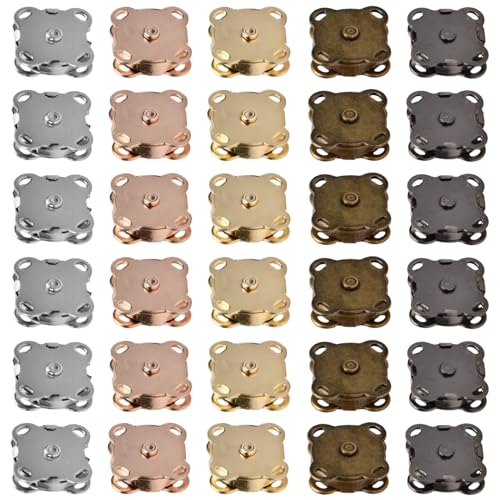 Magnetknöpfe, 30 Stück Metall Druckknöpfe zum Annähen, Magnetverschlüsse Schmuck Bekleidungszubehör Magnetische Knopf für Handarbeiten Basteln Kleidung Nähen Taschen Magnetknöpfe, 30 Stück Metall Druckknöpfe zum Annähen, Magnetverschlüsse Schmuck Bekleidungszubehör Magnetische Knopf für Handarbeiten Basteln Kleidung Nähen Taschen von Rapidbok