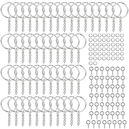 Rapidbok 150 Stück Schlusselring mit Kette, Flachen Metall Schlüsselring Ringe, Keyring Chain mit Offene Binderinge & Ösenstifte, Ring Schlüssel für Schlüssel Handwerk DIY, Schmuckherstellung Rapidbok 150 Stück Schlusselring mit Kette, Flachen Metall Schlüsselring Ringe, Keyring Chain mit Offene Binderinge & Ösenstifte, Ring Schlüssel für Schlüssel Handwerk DIY, Schmuckherstellung von Rapidbok