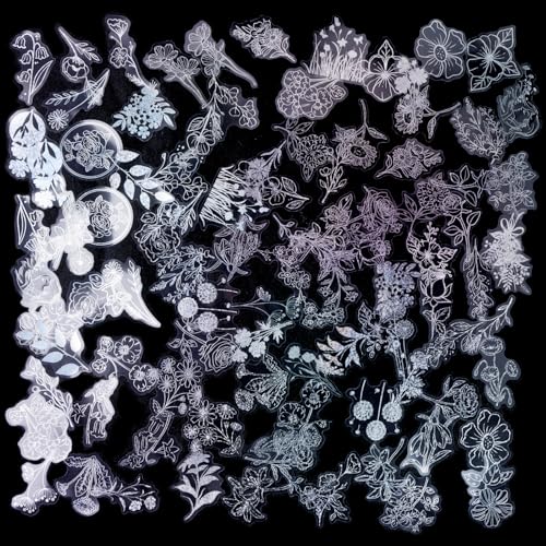 Scrapbook Stickers Blumen Pflanze Sticker Set, 100 Stück Wasserdichte Scrapbooking Aufkleber, Transparente Dekorative Aufkleber, Glänzende Kunstharz Aufkleber für DIY Scrapbook Fotoalben Tagebüchern Scrapbook Stickers Blumen Pflanze Sticker Set, 100 Stück Wasserdichte Scrapbooking Aufkleber, Transparente Dekorative Aufkleber, Glänzende Kunstharz Aufkleber für DIY Scrapbook Fotoalben Tagebüchern von Rapidbok