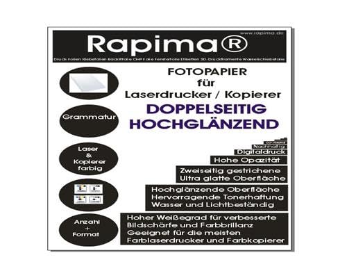 100 Blatt DIN A4-210x297 mm 300g/m² Fotopapier Glänzend Hglossy wasserfest Photopapier photopaper photo paper glänzend 300g / m² 300g/qm DIN A4-210 x 297 mm 21 x 29,7 cm von Rapima