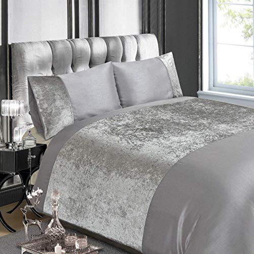 Rapport Home Luxuriöses Bettwäscheset aus Pannesamt für Doppelbett, silberfarben von Rapport Home