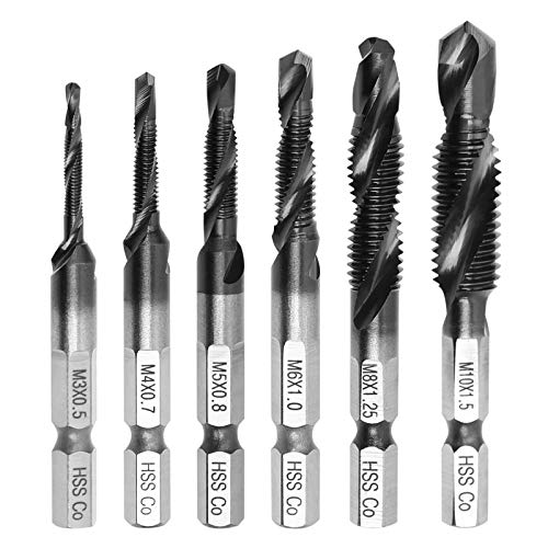 Rarapop M35 Cobalt Kurzbohrer-Set für Edelstahl & Hartmetalle, 6-teiliges Kombi-Bohrer-Bit-Set, M3-M10 mit 1/4-Zoll-Sechskantschaft für Schnellfutter und Schlagbohrfutter (6-teiliges Set) von Rarapop