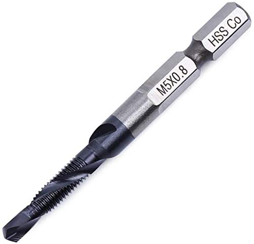 Rarapop M35 Cobalt Kurzbohrer-Set für Edelstahl und Hartmetalle, 6-teiliges Kombinationsbohrer-Bit-Set, M3-M10 mit 6,35 mm Sechskantschaft für Schnellfutter und Schlagbohrfutter (M5) von Rarapop