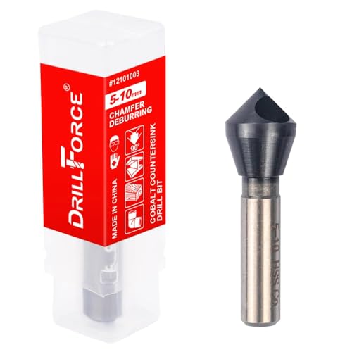 Rarapop M35 HSS Kobalt-Kegelsenkerbohrer mit Ultra-TiAlN-Beschichtung, einseitige Kegelsenkerfase, robuste 82-Grad-Fasenbohrung für Hartmetall, Edelstahl, Kupfer, Holz (5-10 mm) von Rarapop