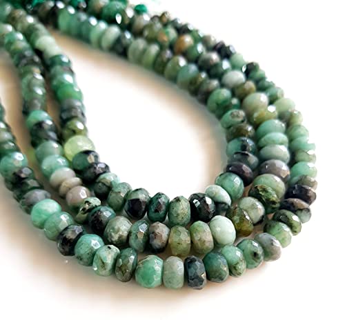 Natürliche Smaragd-Edelstein-Perlen | runde Perlen | 20,3 cm Größe – ca. 5–8 mm | Edelstein-Smaragd-Perle für die Schmuckherstellung [Perlen 622] von Rare Gemstone
