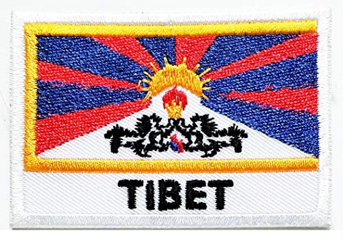 Aufnäher mit Tibet-Flagge, bestickt, für Kleidung, Tasche, T-Shirt, Jeans, Biker, Abzeichen, DIY, Mode, Kostüm, Abzeichen von Rareeasy Country Flag Patch
