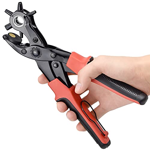 10-Zoll-Gürtelstanzer, Leder-Stanzer mit 2 extra Abstandshaltern und Lineal für Uhren- und Taschengürtel, 6 Lochgrößen 10-Zoll-Gürtelstanzer, Leder-Stanzer mit 2 extra Abstandshaltern und Lineal für Uhren- und Taschengürtel, 6 Lochgrößen von Rarihem