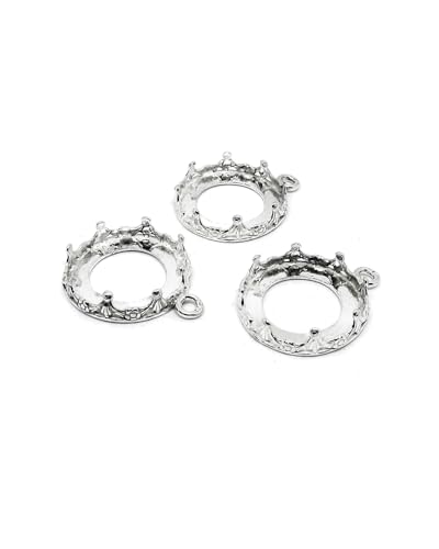 Dekorative Lünette aus 925er Sterlingsilber, 18 mm, Lünettenbecher für Schmuckherstellung, Bastelbedarf, Schmuckkomponente von Rashbel