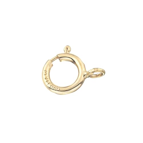 Federverschluss mit Gelbgold gefüllt, 7 mm, gepaart mit Ringenden, kreisförmiges Schloss für Armband, Fußkettchen und Halskette, verkauft in Packungen (10 Stück) Schmuckstücke, Federring für von Rashbel