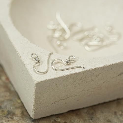 Französischer Ohrdraht, 925er Sterlingsilber, 0,8 mm (20 Gauge) mit Kugel, 19 mm, 6 Stück (3 Paar), ideal für handgefertigte baumelnde Ohrringe, ideal für Edelsteine, Charms und Perlen von Rashbel