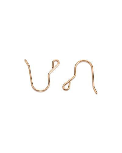 Ohrdrahthaken mit Gelbgold gefüllt, 0,75 mm, mit Schlaufenloch, 16 mm x 16 mm, kleine Ohrringrückseite für Schmuckherstellung, DIY baumelnde Ohrring-Kreationen, verkauft in 20 Packungen (10 Paar) von Rashbel